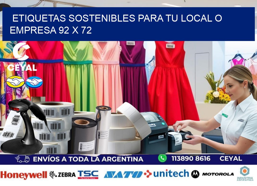 Etiquetas sostenibles para tu local o empresa 92 x 72
