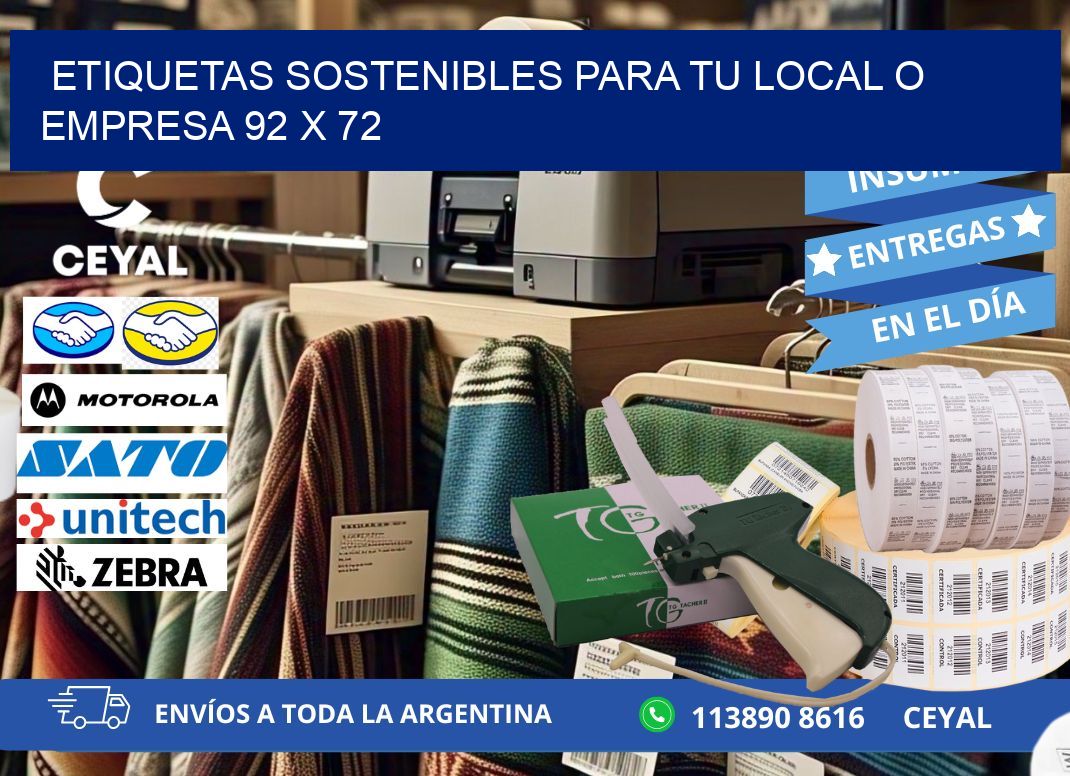 Etiquetas sostenibles para tu local o empresa 92 x 72