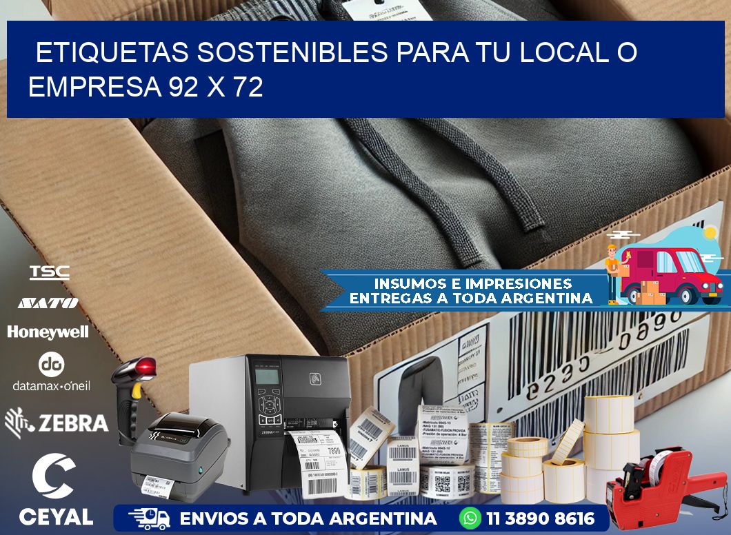 Etiquetas sostenibles para tu local o empresa 92 x 72