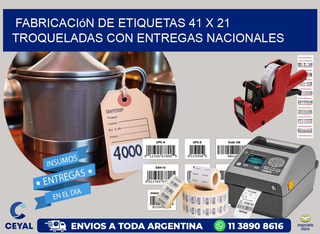 Fabricación de etiquetas 41 x 21 troqueladas con entregas nacionales