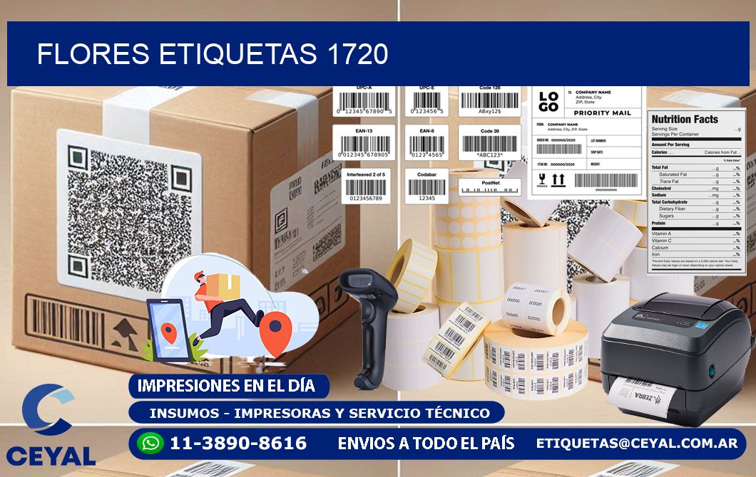 Flores etiquetas 1720