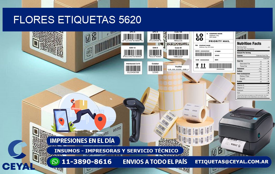 Flores etiquetas 5620