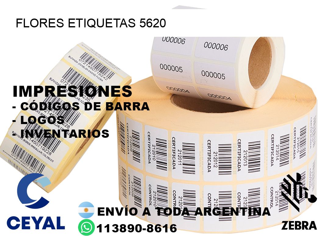 Flores etiquetas 5620