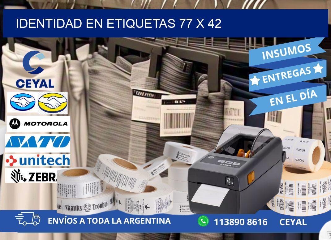 Identidad en etiquetas 77 x 42