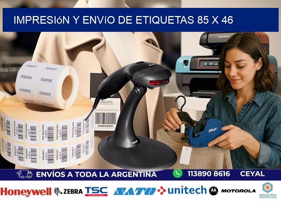 Impresión y envío de etiquetas 85 x 46