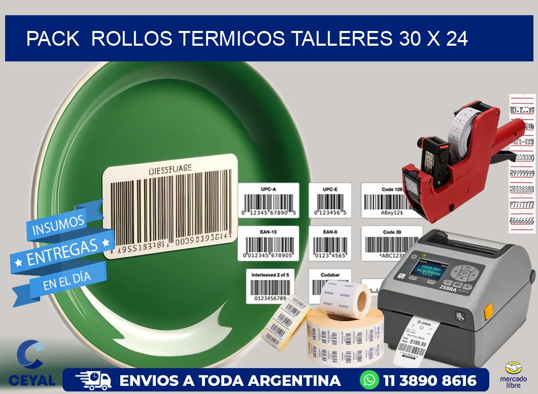 Pack ROLLOS TERMICOS TALLERES 30 x 24