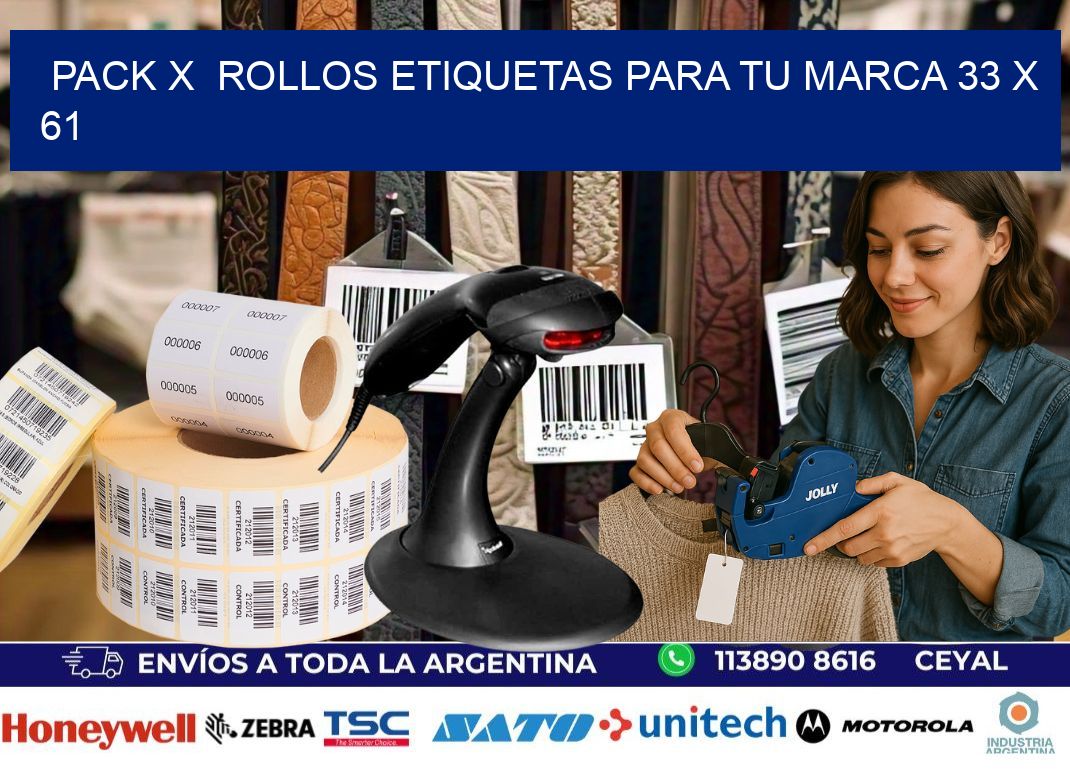 Pack X  Rollos Etiquetas para tu marca 33 x 61