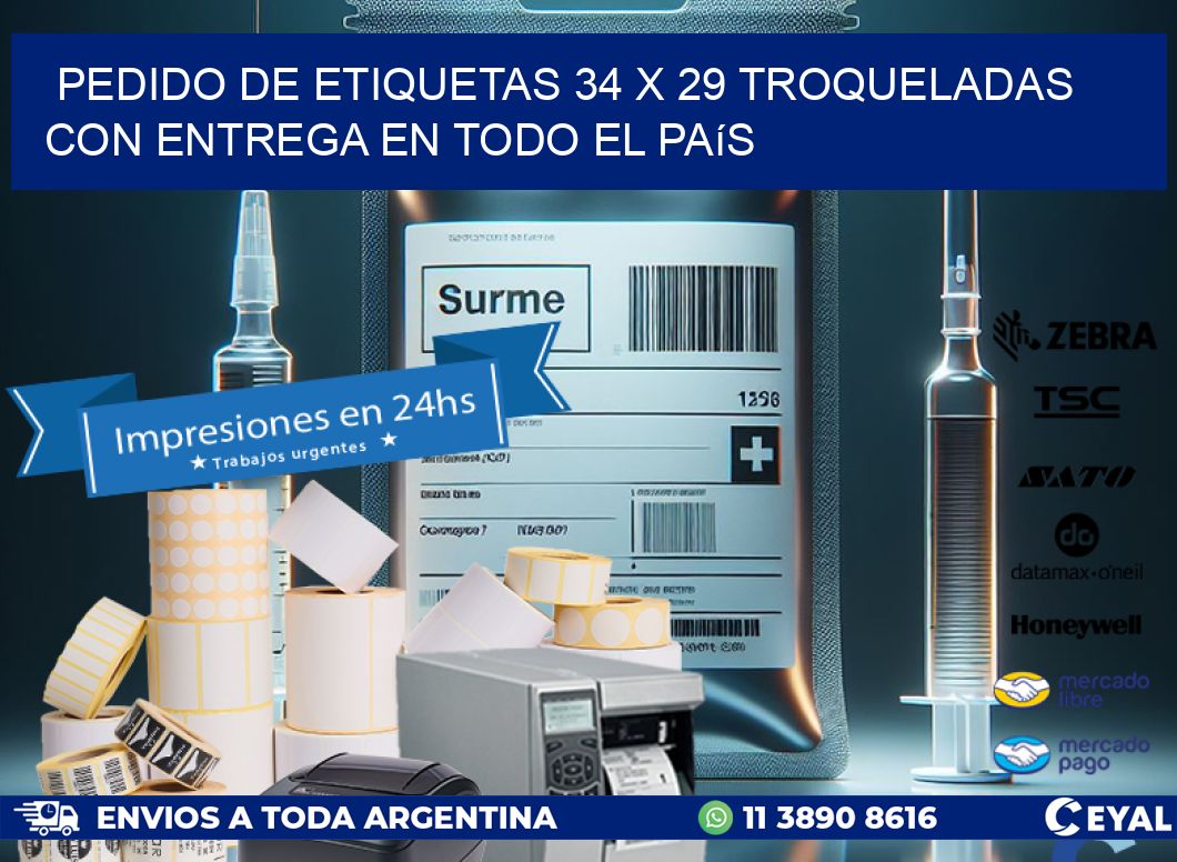 Pedido de etiquetas 34 x 29 troqueladas con entrega en todo el país