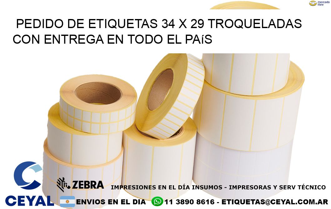 Pedido de etiquetas 34 x 29 troqueladas con entrega en todo el país