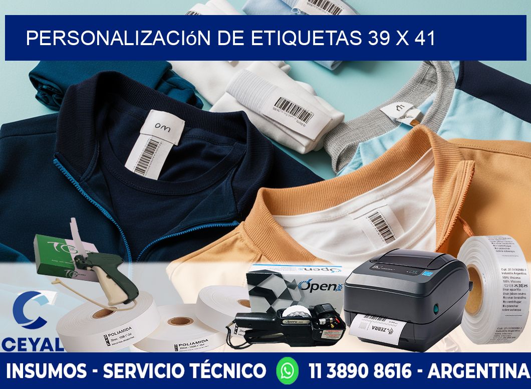 Personalización de etiquetas 39 x 41