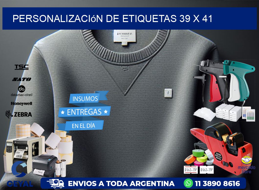 Personalización de etiquetas 39 x 41