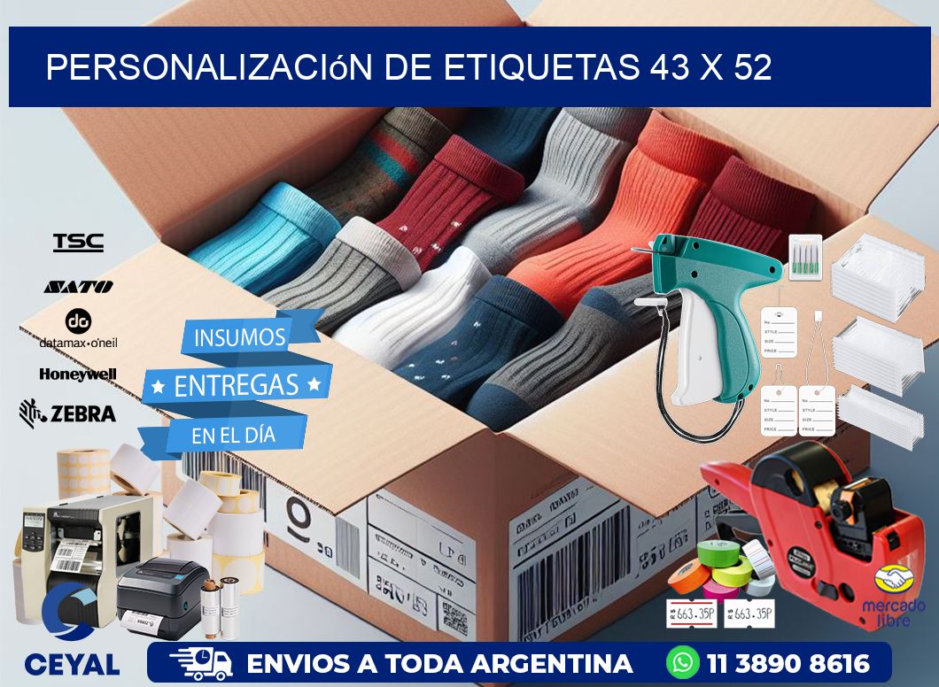 Personalización de etiquetas 43 x 52