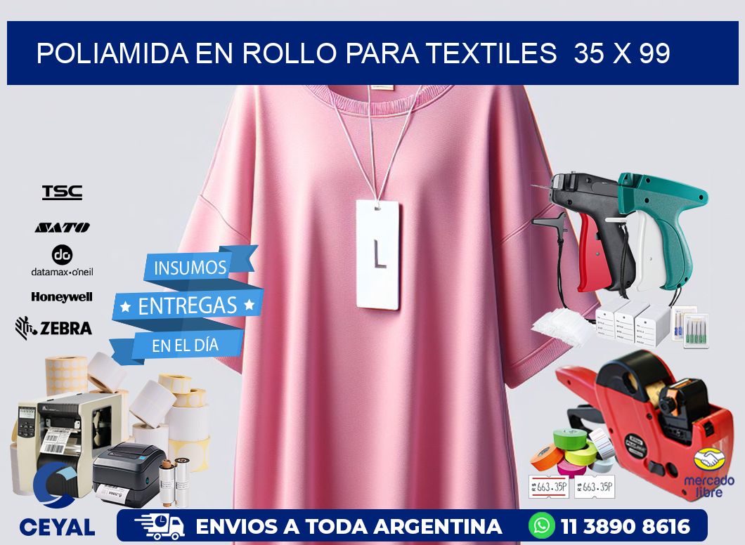 Poliamida en rollo para textiles  35 x 99