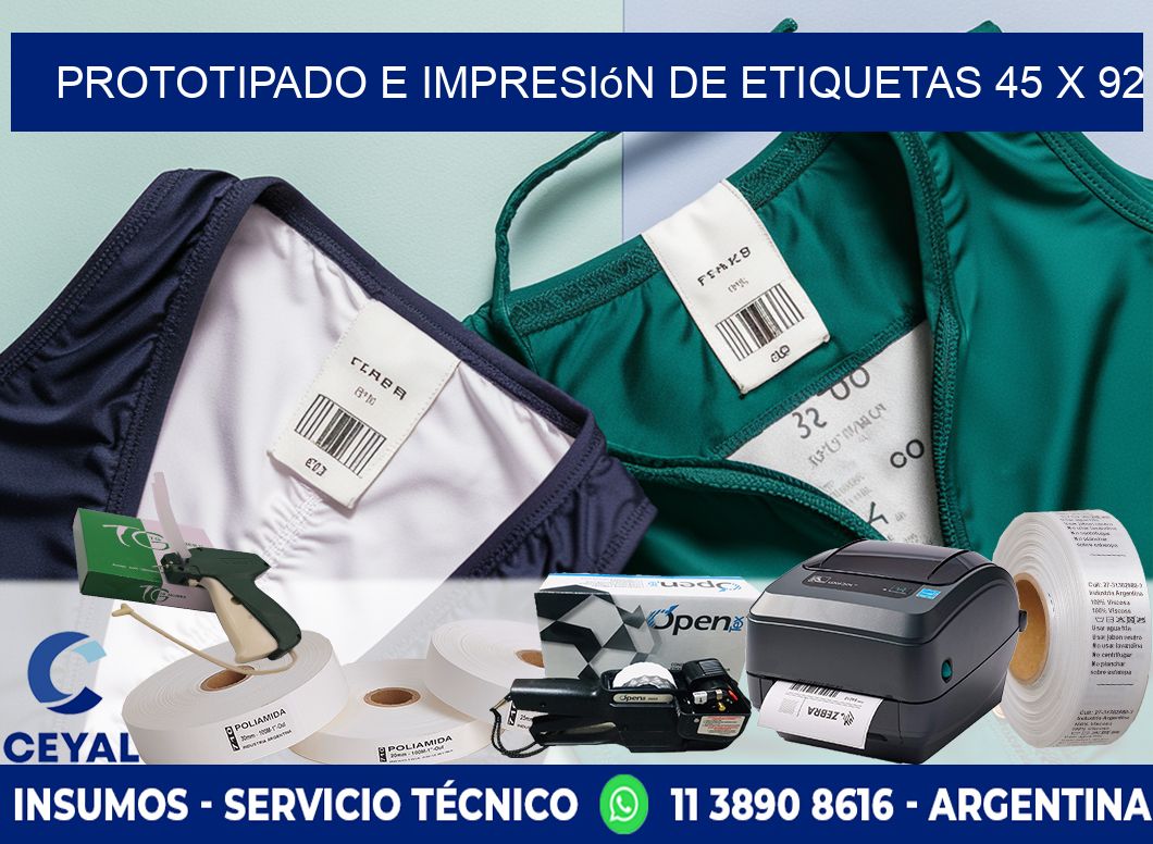 Prototipado e impresión de etiquetas 45 x 92