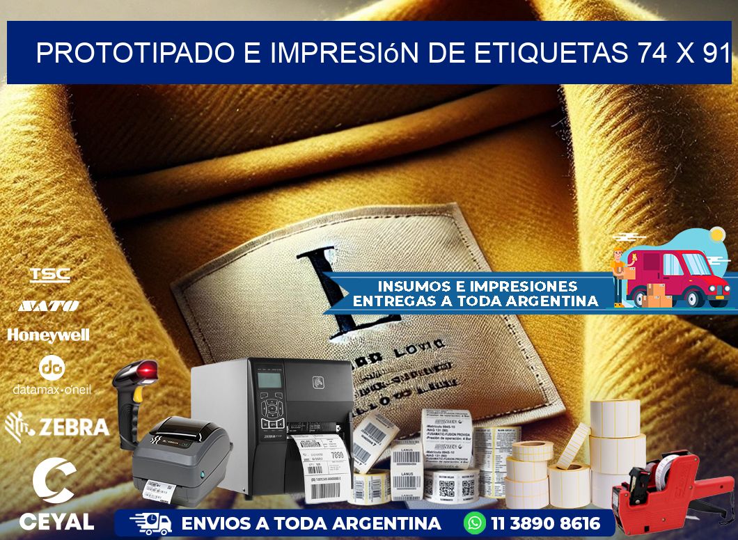 Prototipado e impresión de etiquetas 74 x 91