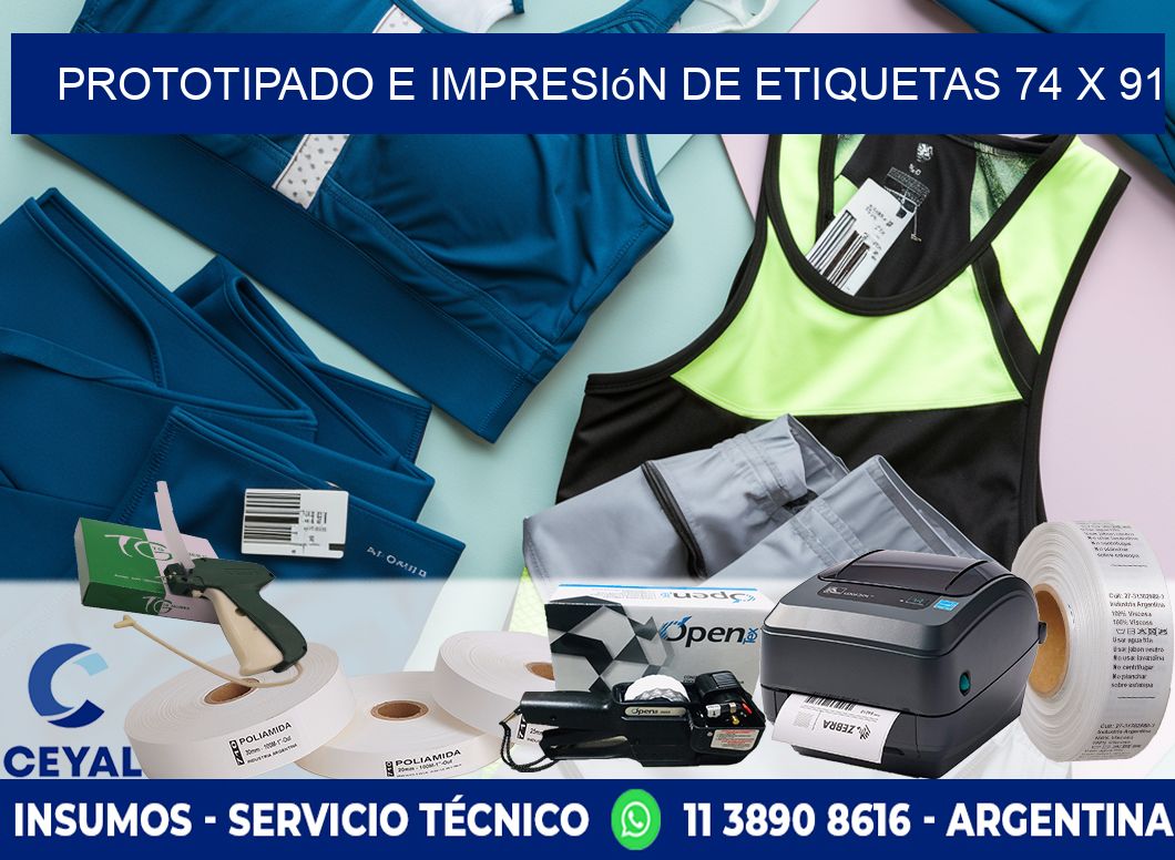 Prototipado e impresión de etiquetas 74 x 91