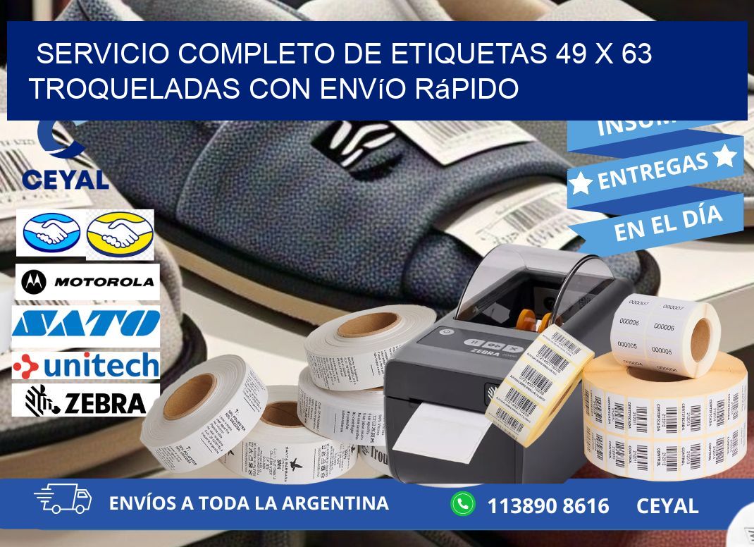 Servicio completo de etiquetas 49 x 63 troqueladas con envío rápido