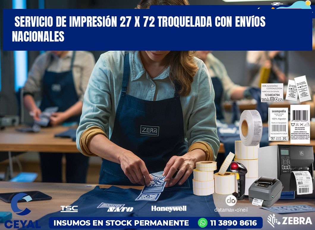 Servicio de impresión 27 x 72 troquelada con envíos nacionales