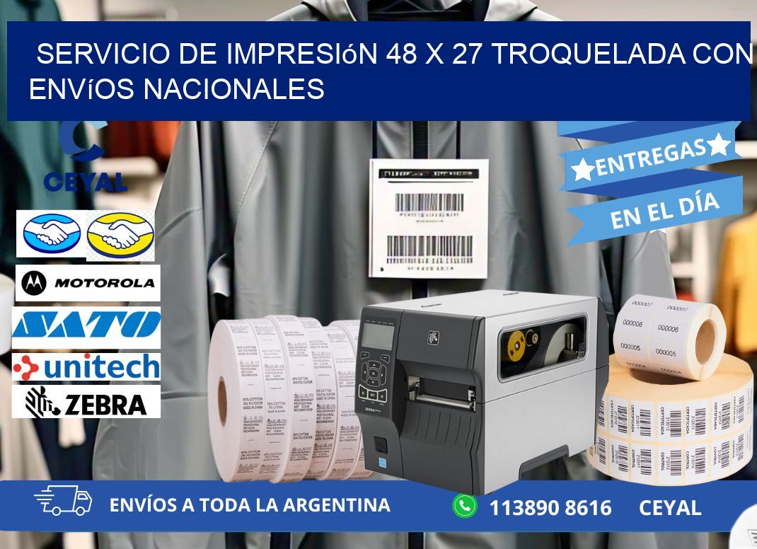 Servicio de impresión 48 x 27 troquelada con envíos nacionales
