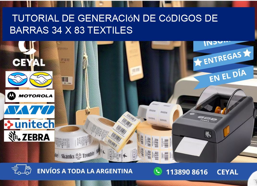 Tutorial de Generación de Códigos de Barras 34 x 83 Textiles
