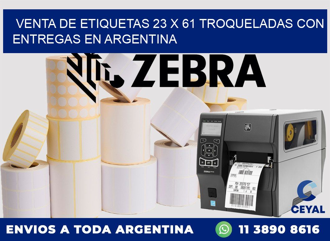 Venta de etiquetas 23 x 61 troqueladas con entregas en Argentina
