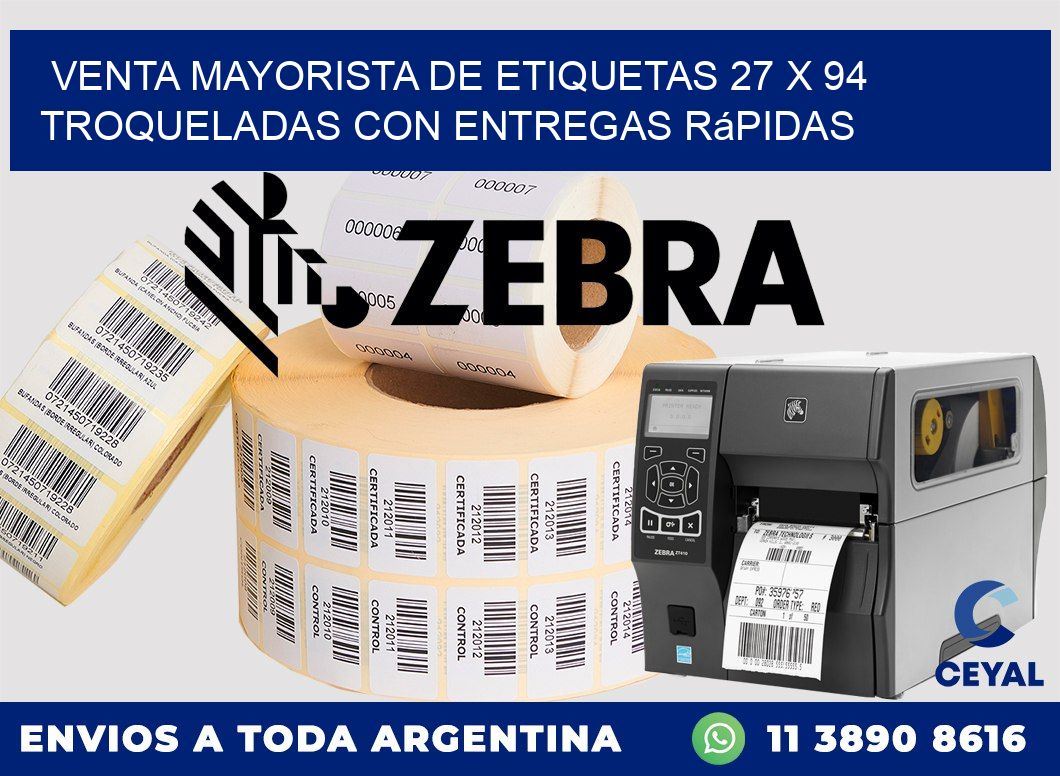 Venta mayorista de etiquetas 27 x 94 troqueladas con entregas rápidas