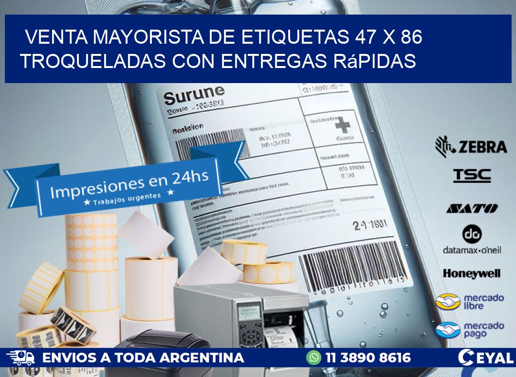 Venta mayorista de etiquetas 47 x 86 troqueladas con entregas rápidas