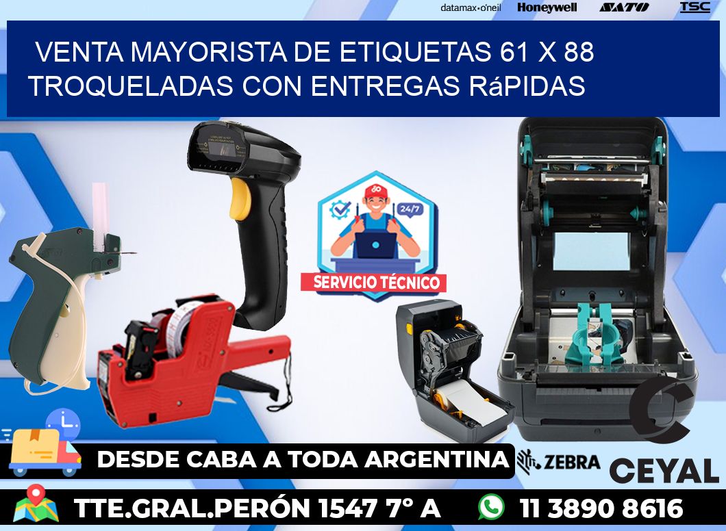 Venta mayorista de etiquetas 61 x 88 troqueladas con entregas rápidas