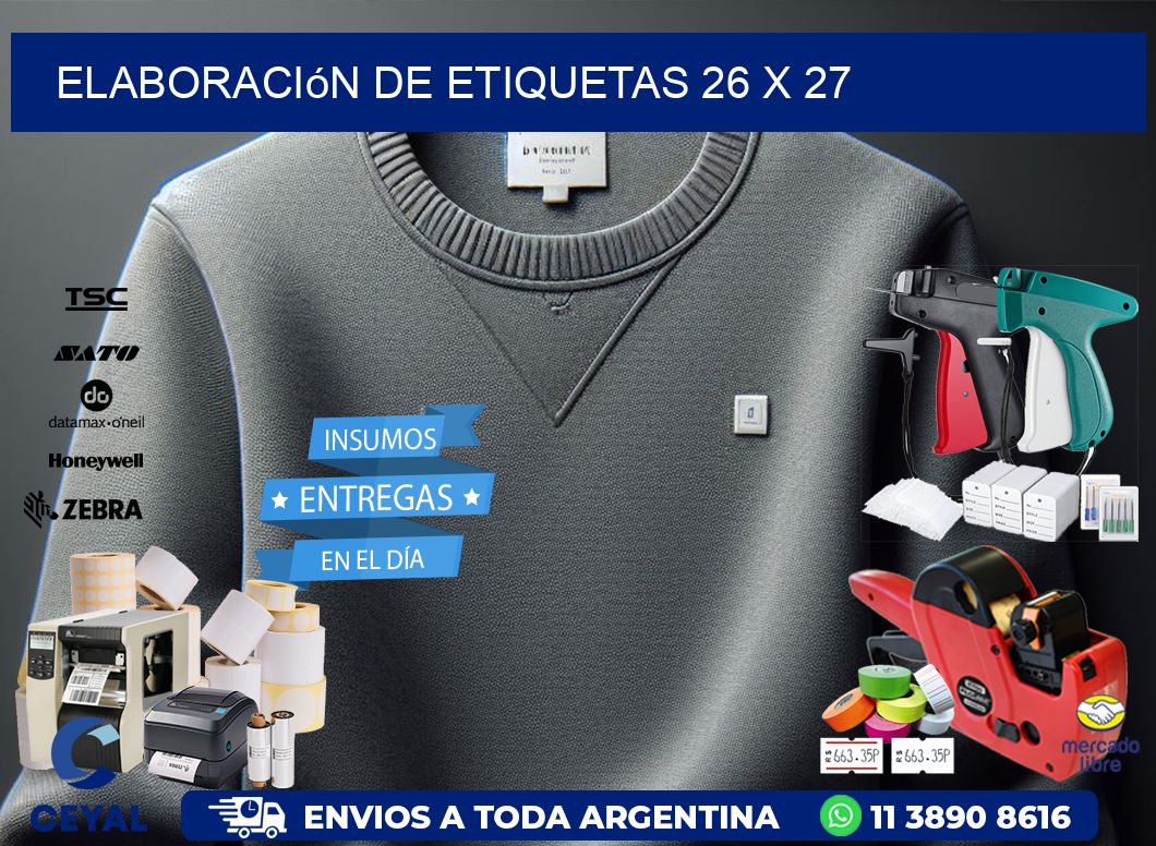 elaboración de etiquetas 26 x 27