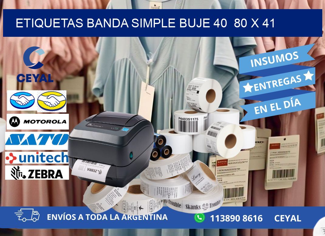 etiquetas banda simple buje 40  80 x 41
