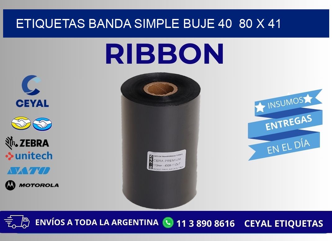 etiquetas banda simple buje 40  80 x 41