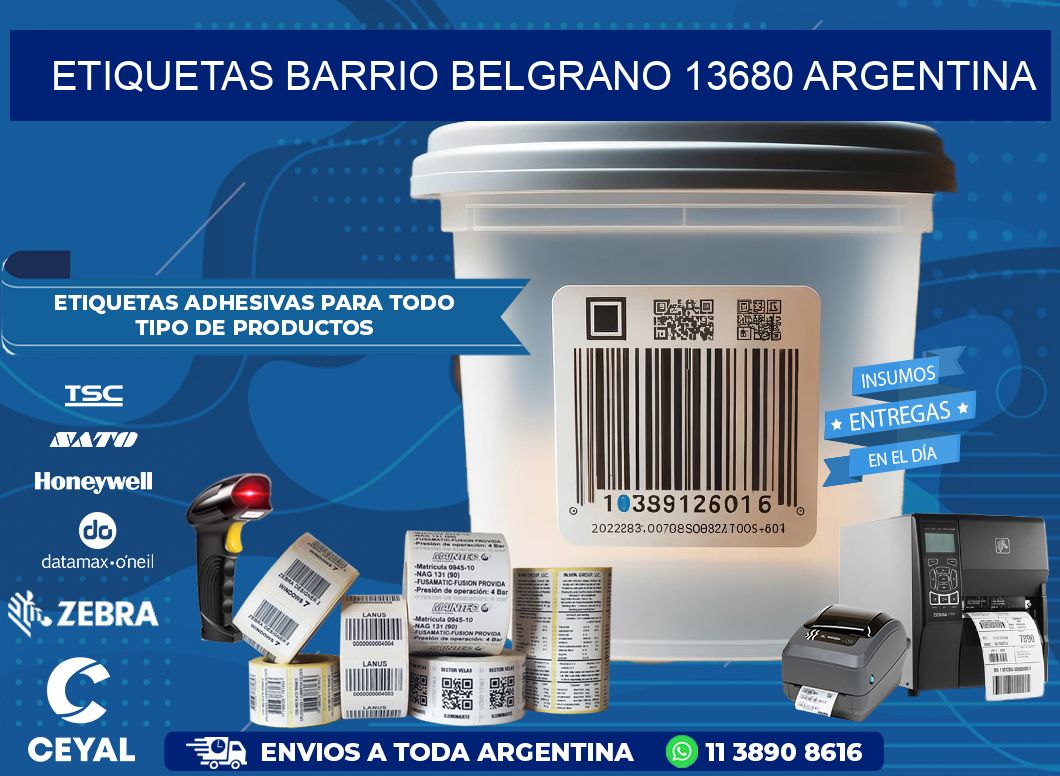 etiquetas barrio belgrano 13680 argentina