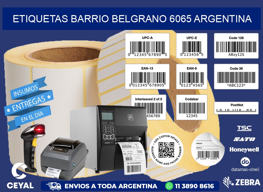 etiquetas barrio belgrano 6065 argentina