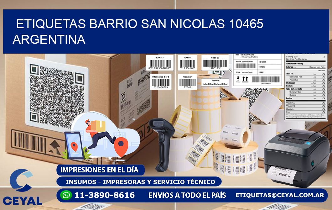etiquetas barrio san nicolas 10465 argentina
