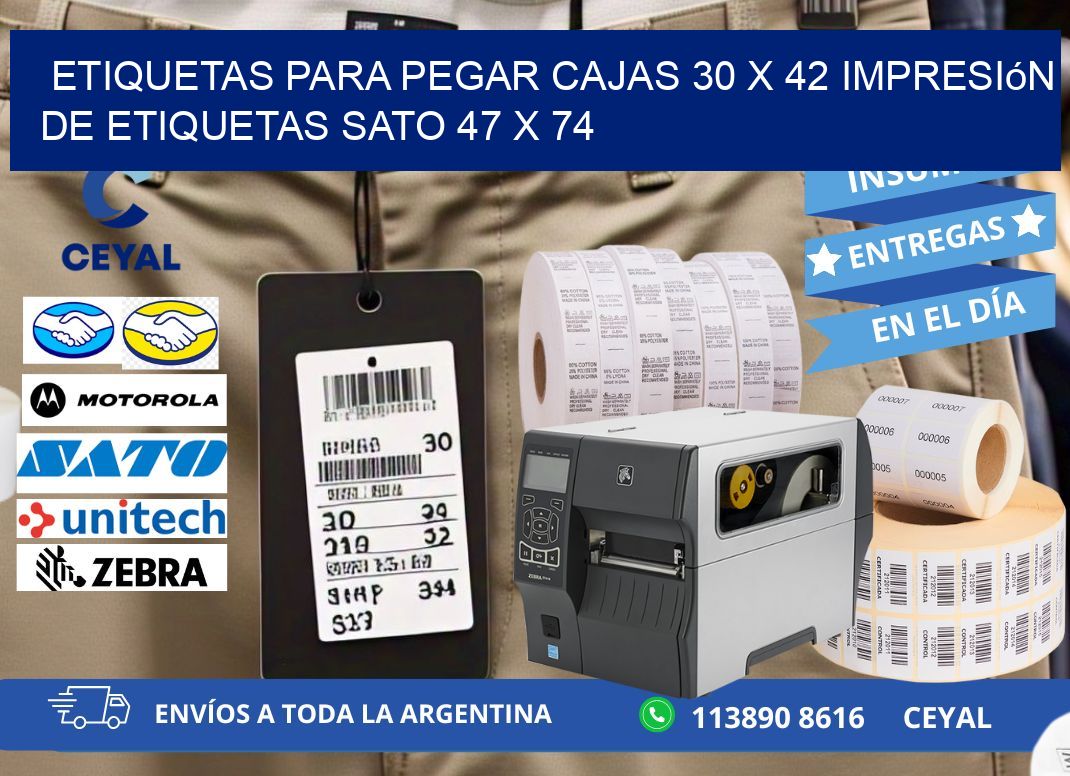 etiquetas para pegar cajas 30 x 42 impresión de etiquetas sato 47 x 74