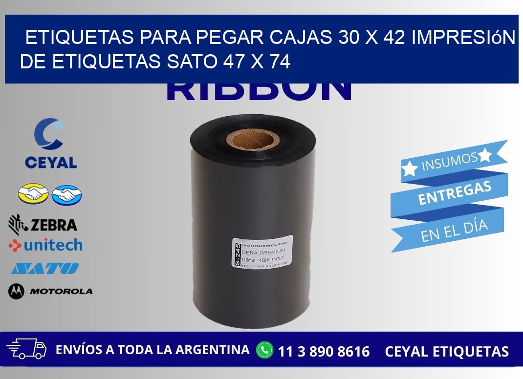 etiquetas para pegar cajas 30 x 42 impresión de etiquetas sato 47 x 74