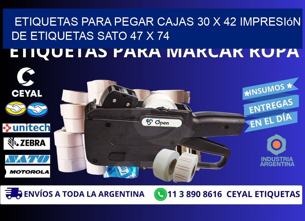 etiquetas para pegar cajas 30 x 42 impresión de etiquetas sato 47 x 74