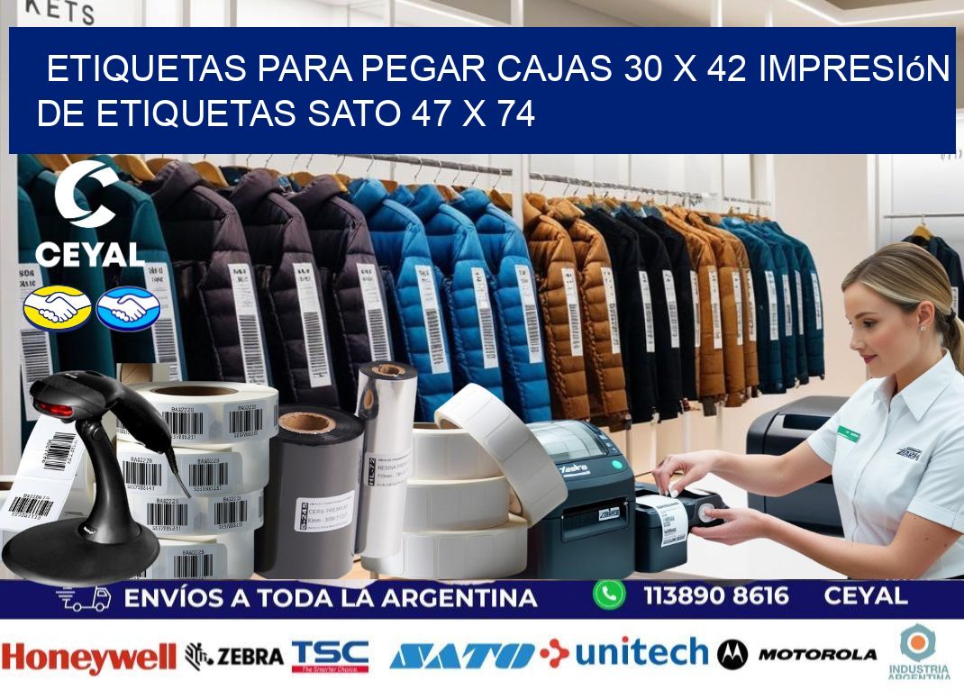 etiquetas para pegar cajas 30 x 42 impresión de etiquetas sato 47 x 74