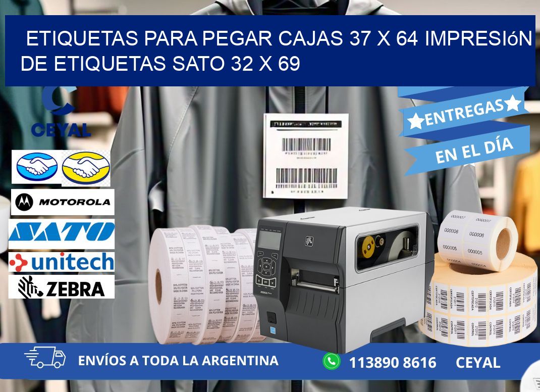 etiquetas para pegar cajas 37 x 64 impresión de etiquetas sato 32 x 69