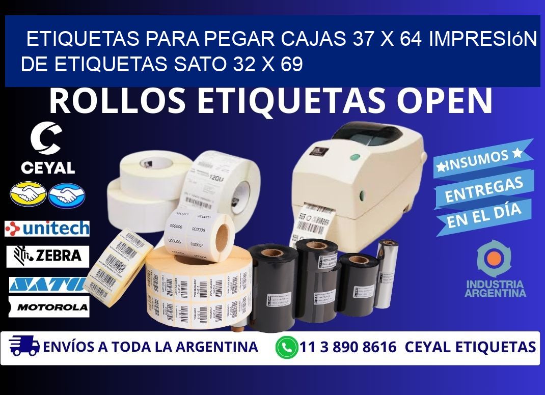 etiquetas para pegar cajas 37 x 64 impresión de etiquetas sato 32 x 69