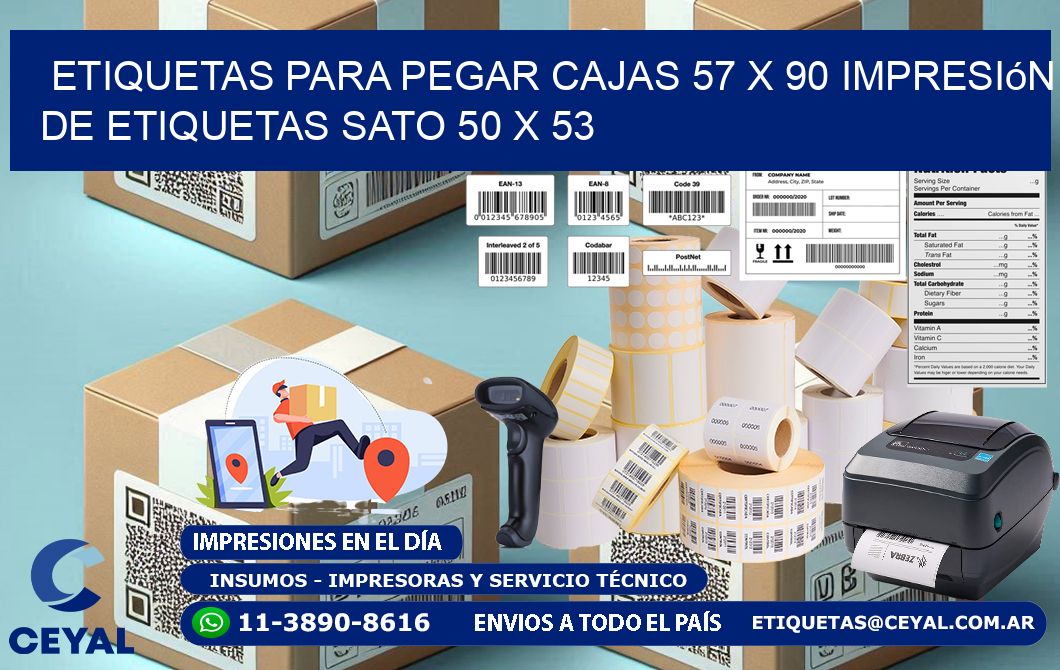 etiquetas para pegar cajas 57 x 90 impresión de etiquetas sato 50 x 53