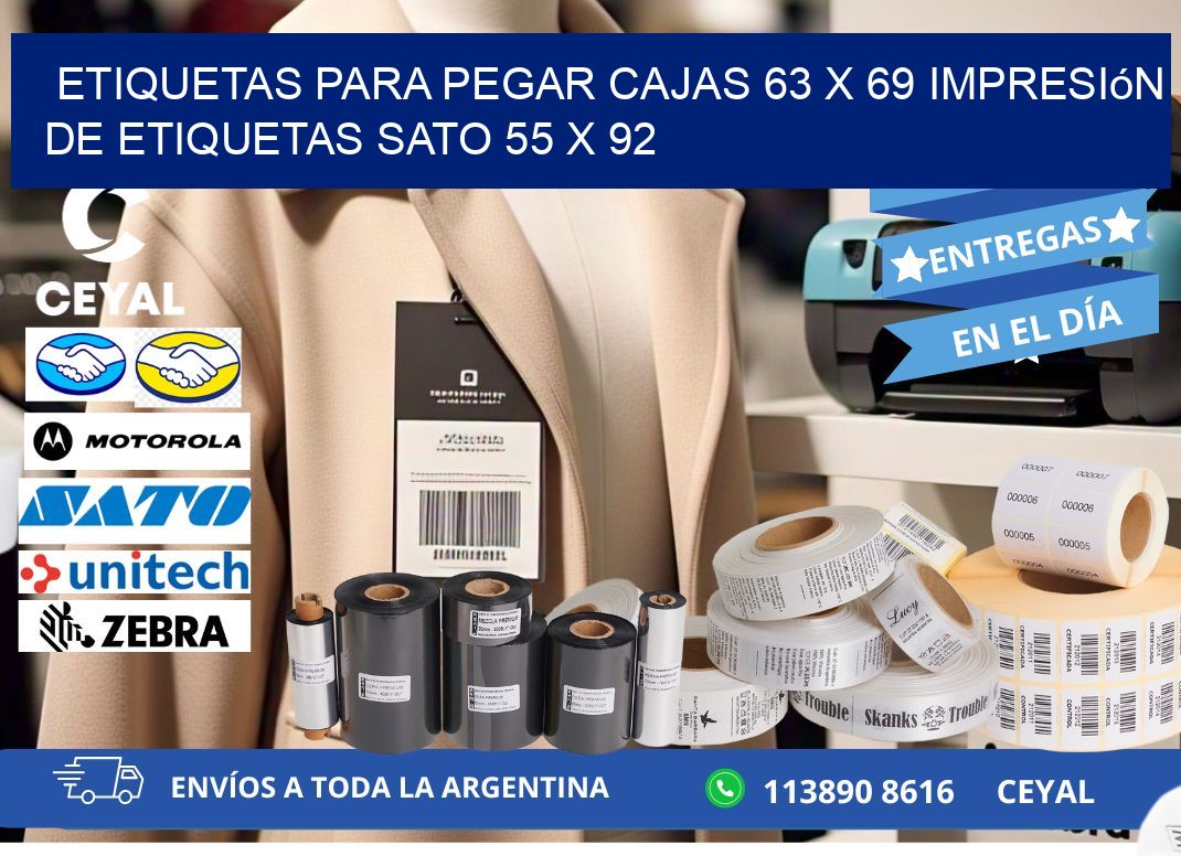 etiquetas para pegar cajas 63 x 69 impresión de etiquetas sato 55 x 92