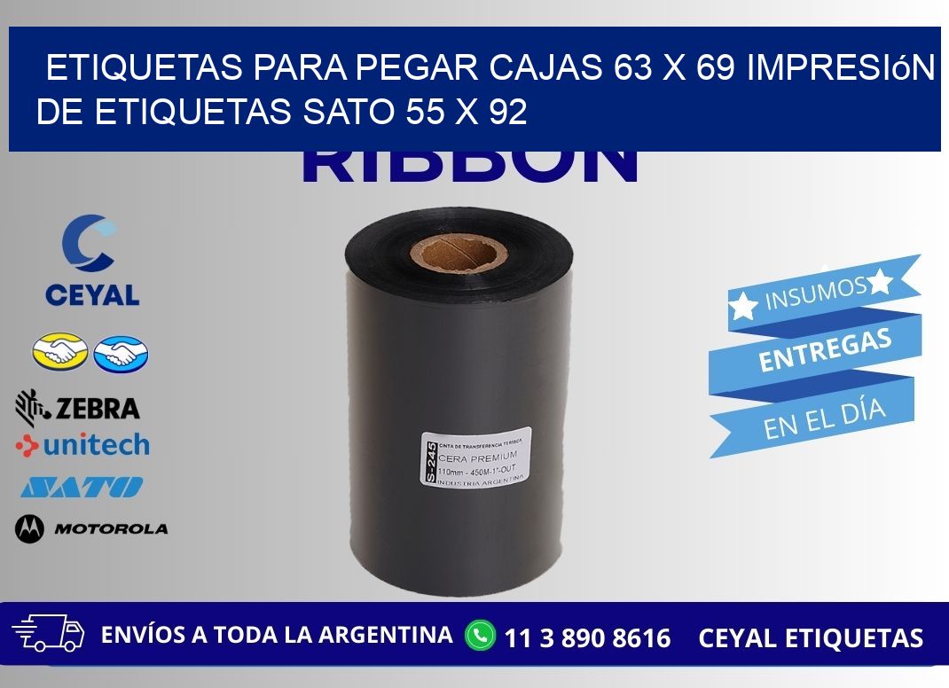 etiquetas para pegar cajas 63 x 69 impresión de etiquetas sato 55 x 92