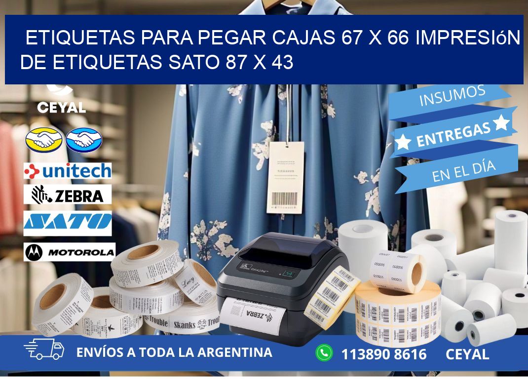 etiquetas para pegar cajas 67 x 66 impresión de etiquetas sato 87 x 43
