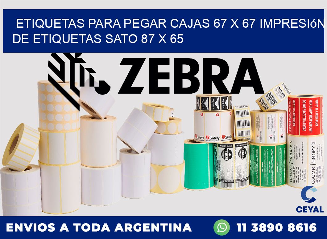 etiquetas para pegar cajas 67 x 67 impresión de etiquetas sato 87 x 65