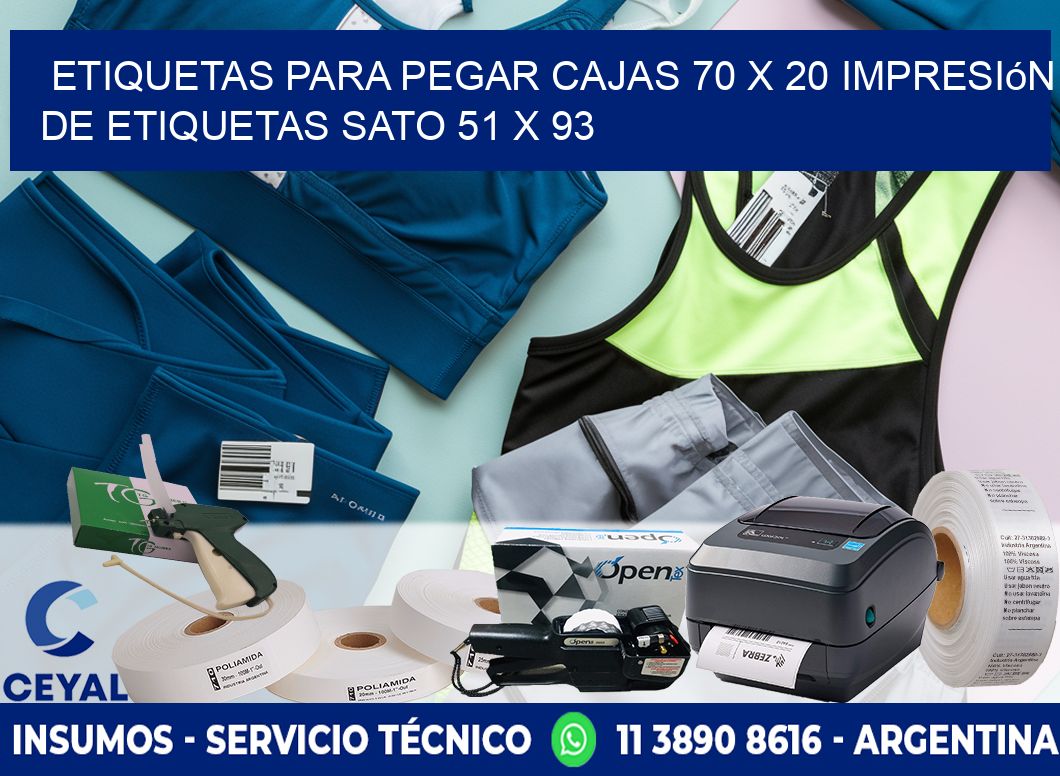 etiquetas para pegar cajas 70 x 20 impresión de etiquetas sato 51 x 93