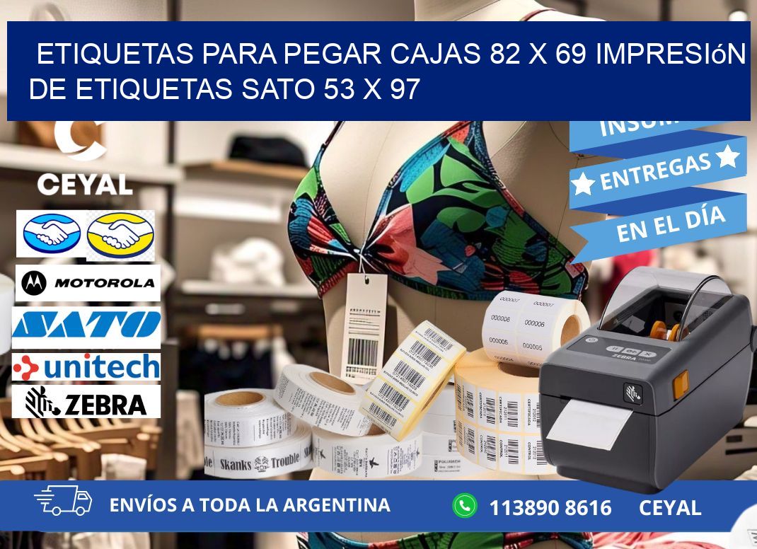 etiquetas para pegar cajas 82 x 69 impresión de etiquetas sato 53 x 97