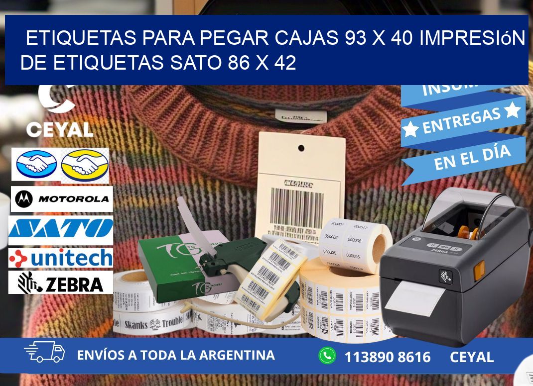 etiquetas para pegar cajas 93 x 40 impresión de etiquetas sato 86 x 42