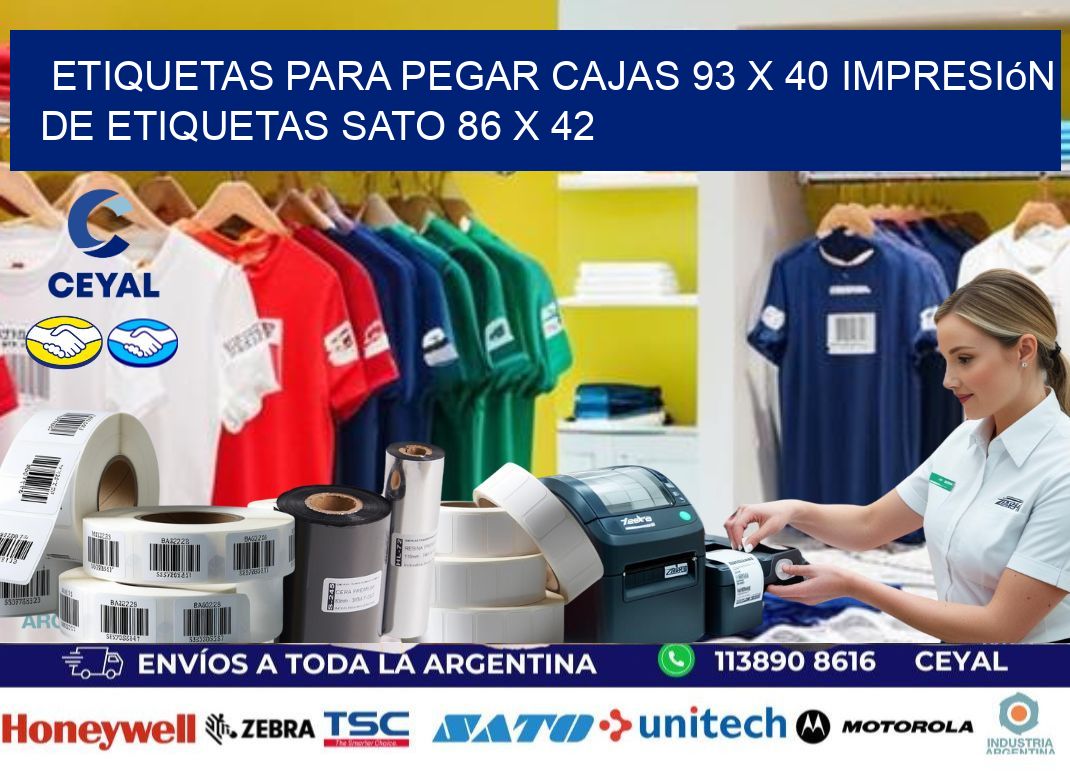 etiquetas para pegar cajas 93 x 40 impresión de etiquetas sato 86 x 42