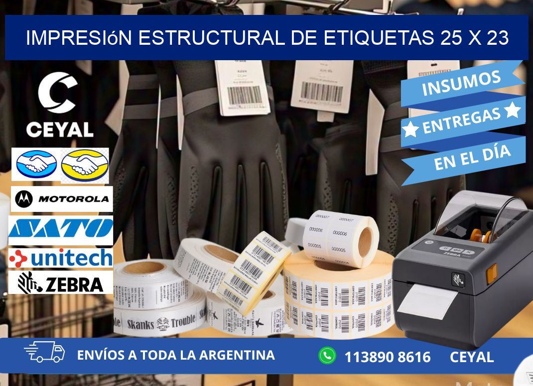 impresión estructural de etiquetas 25 x 23